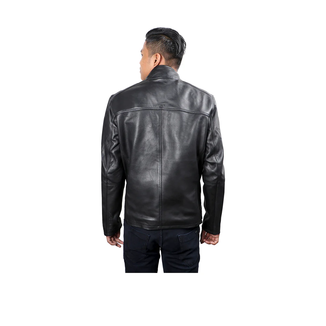 James Dean Men's Black Moto Style Leather Jacket - Image 3