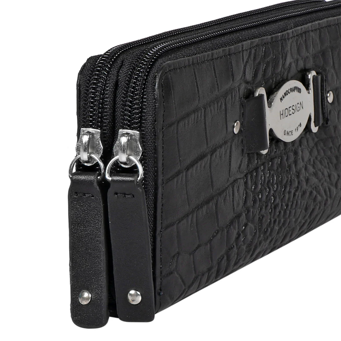 Jewel W2 Black Leather Zip Around Wallet - Image 5