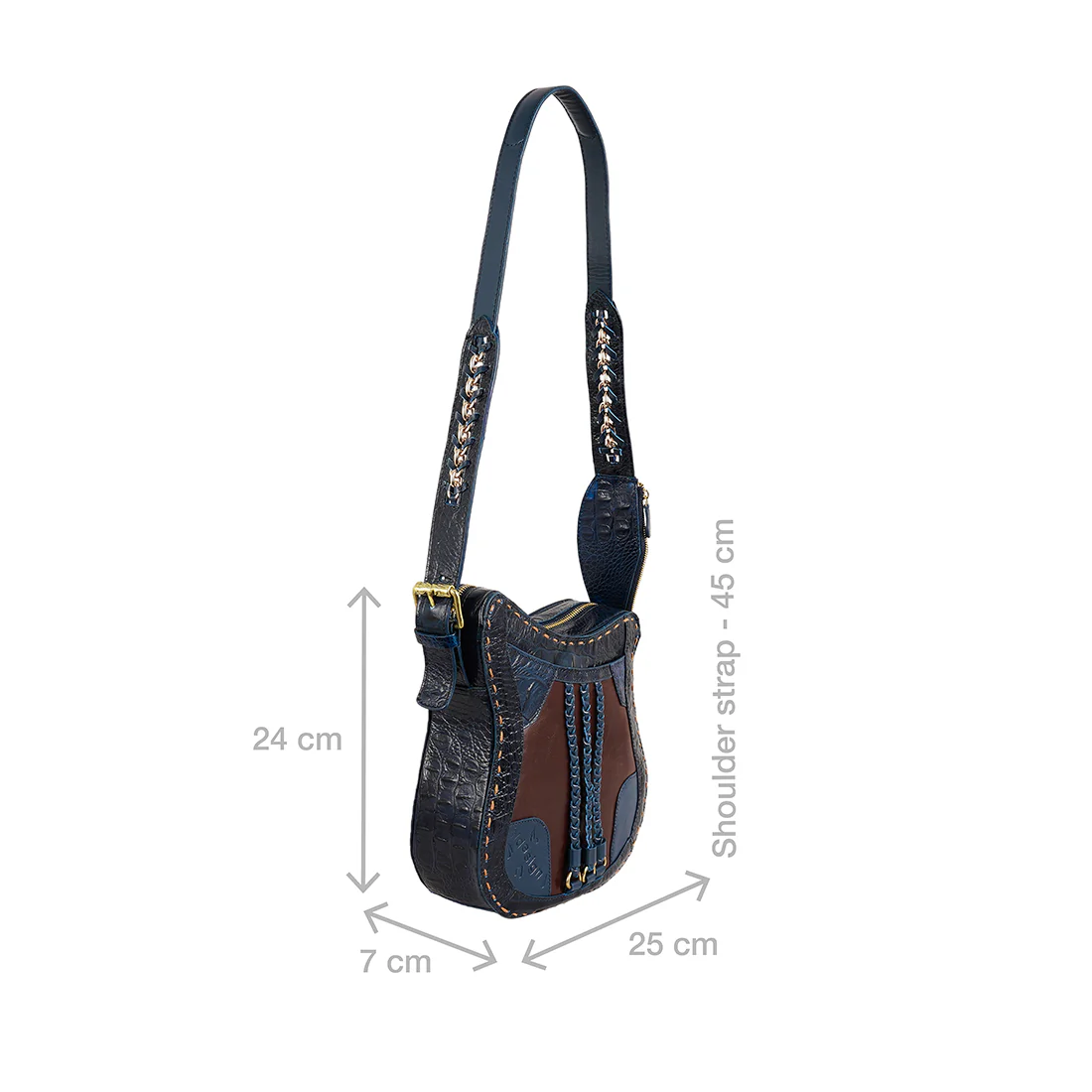 Jimi 01 Blue Leather Crossbody - Image 3
