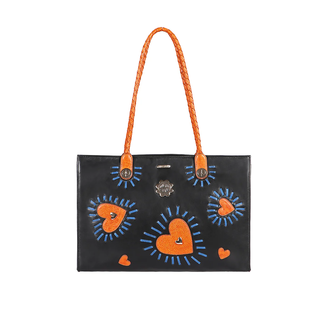 Joan 02 Black Leather Tote Bag - Image 2