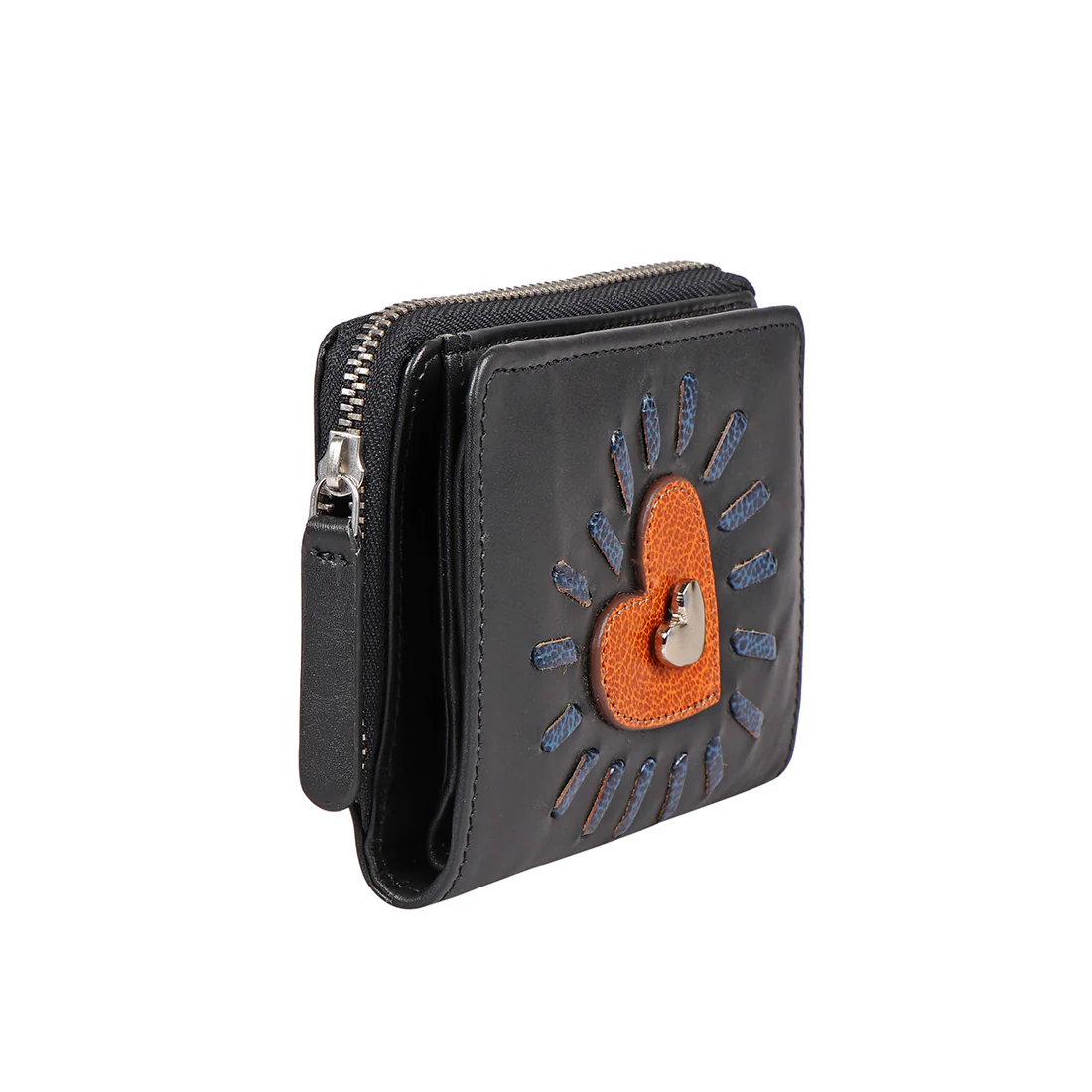 Joan W1 Black Leather Trifold Wallet - Image 8