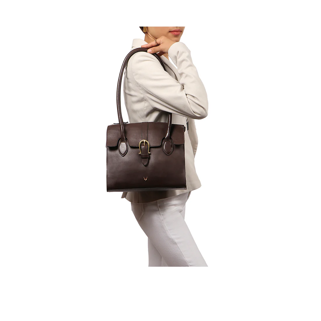 Joni 09 Brown Leather Shoulder Bag - Image 6