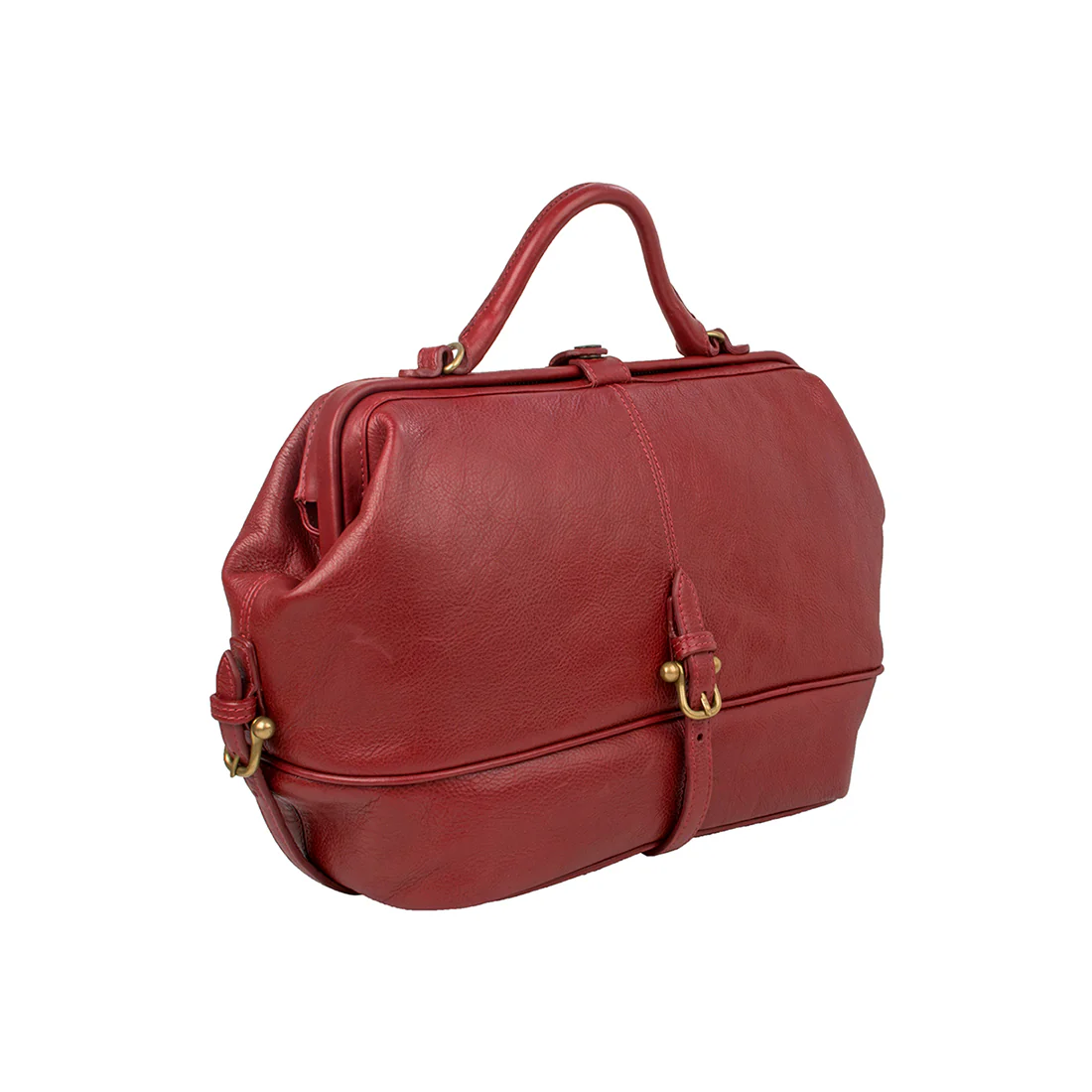 Julie Red Leather Satchel - Image 3