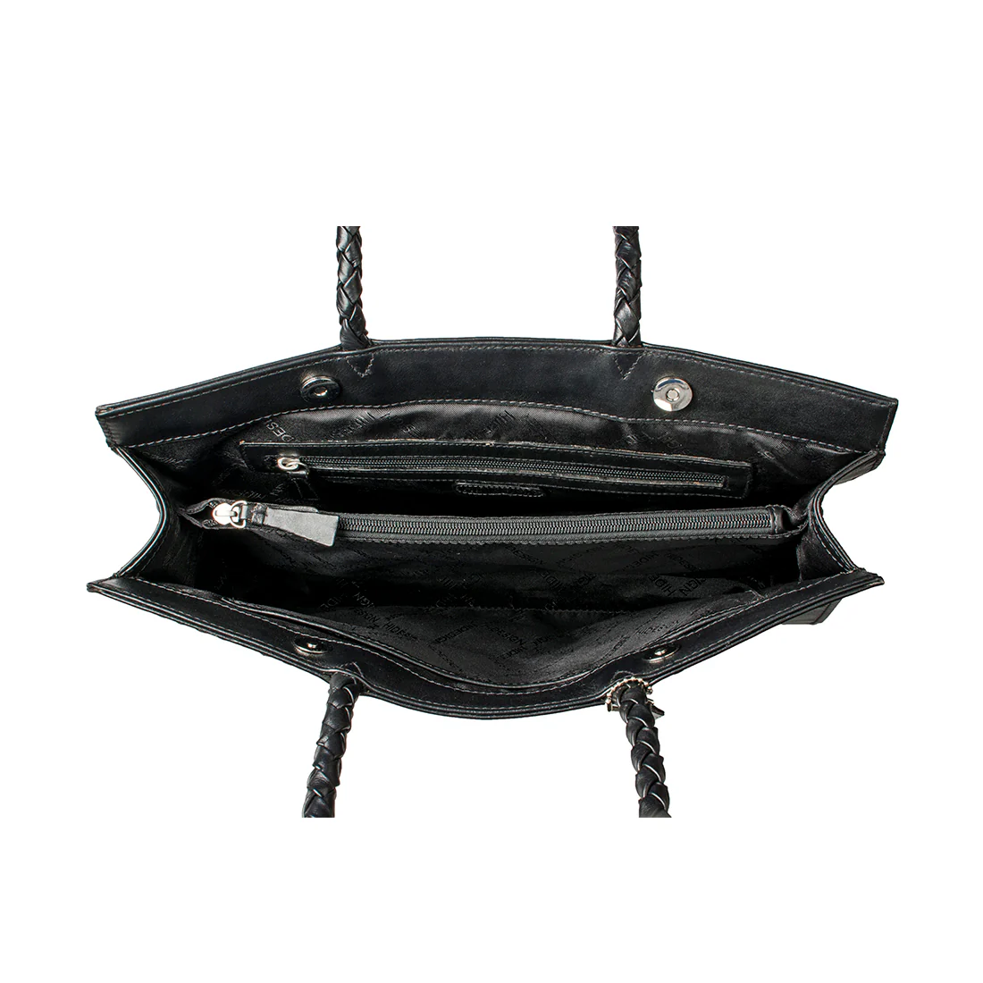 Juno 03 Black Leather Tote Bag - Image 5