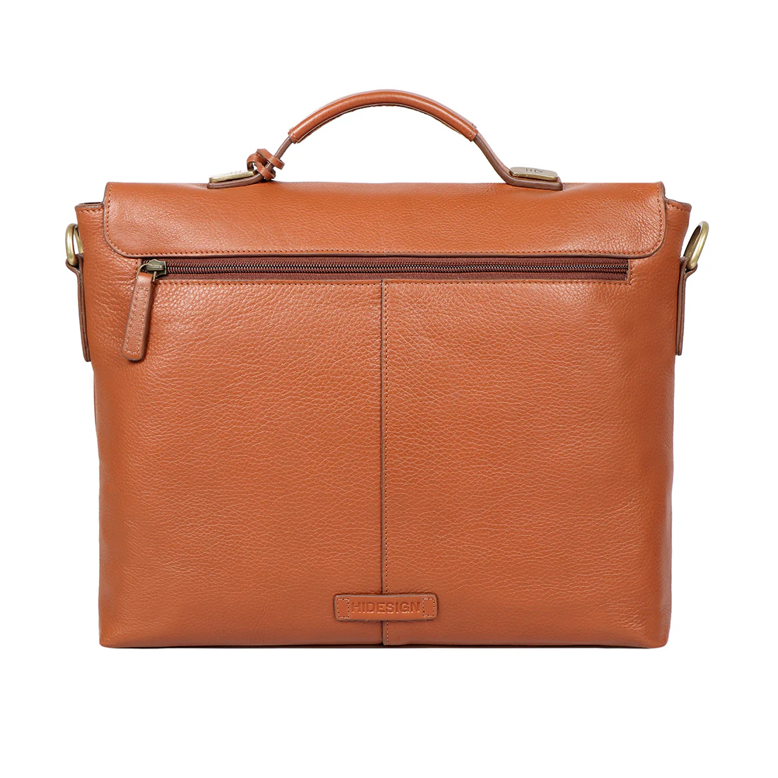 Kenji 01 Tan Leather Messenger Bag - Image 4