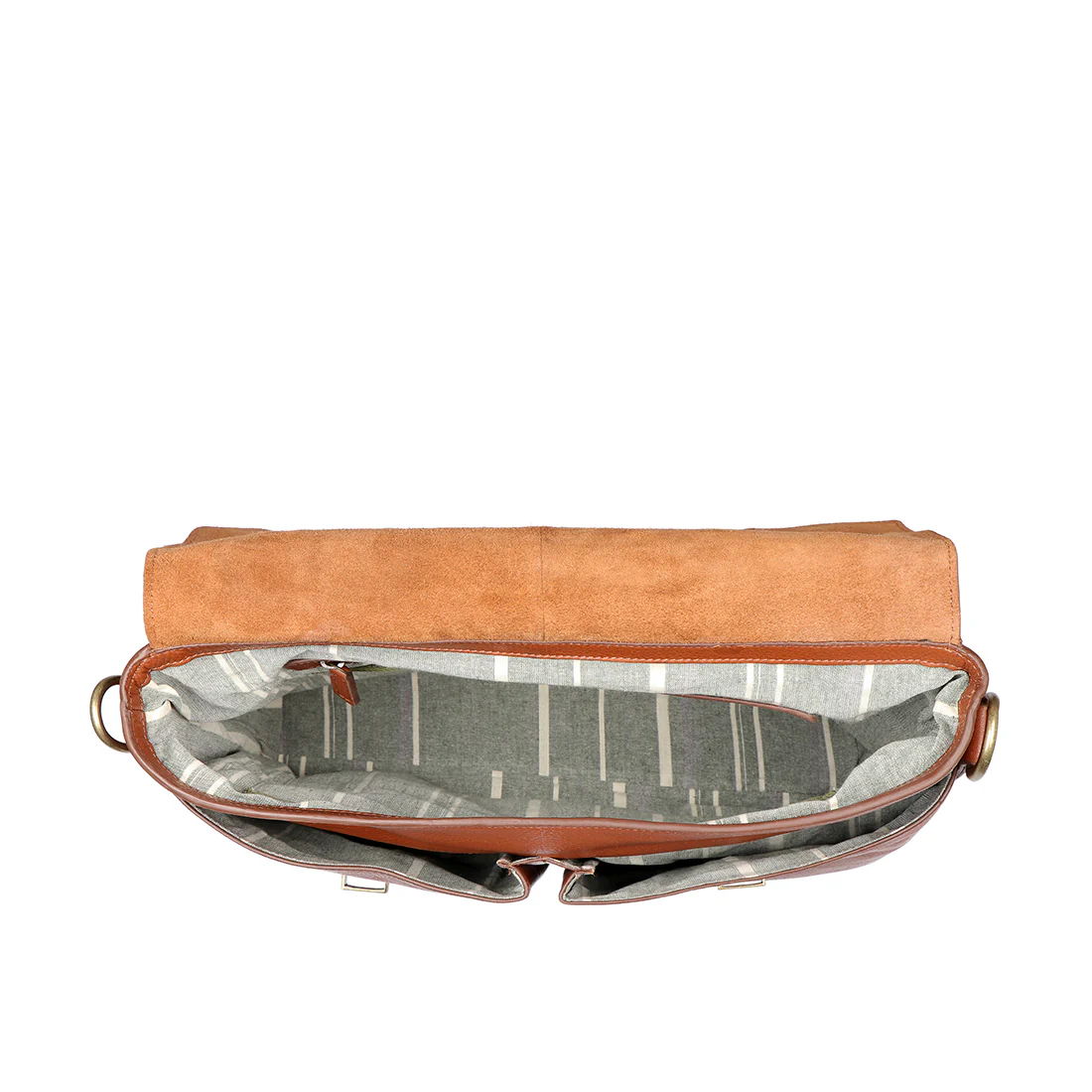 Kenji 01 Tan Leather Messenger Bag - Image 5
