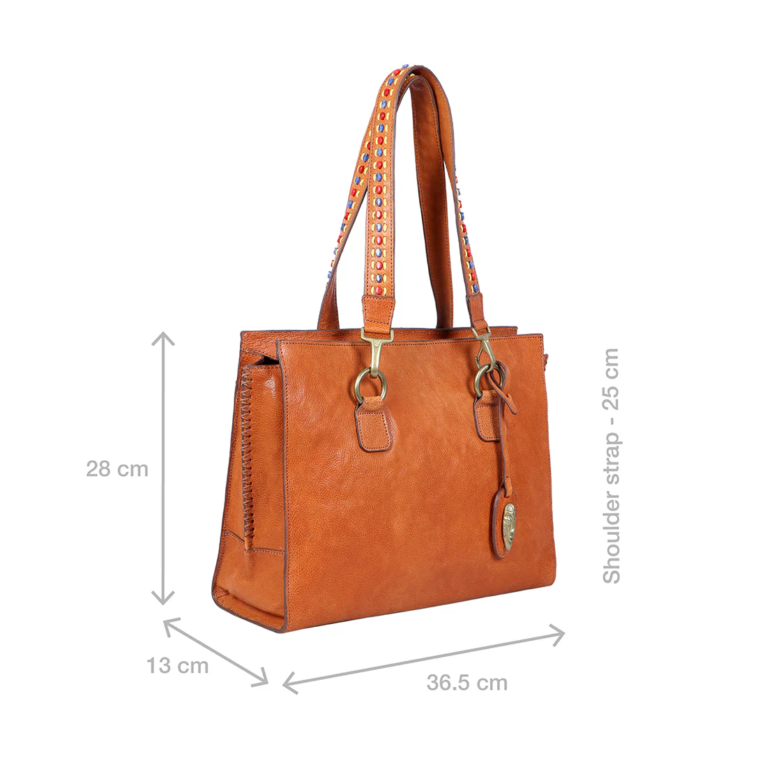 Kiboko 03 Orange Leather Tote Bag - Image 3