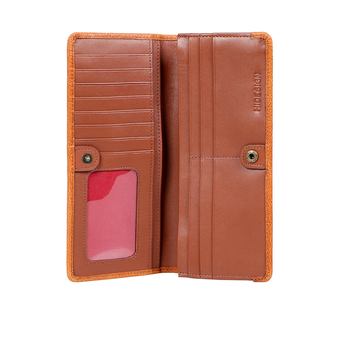 Kiboko W2 Orange Leather Bi-Fold Wallet - Image 4