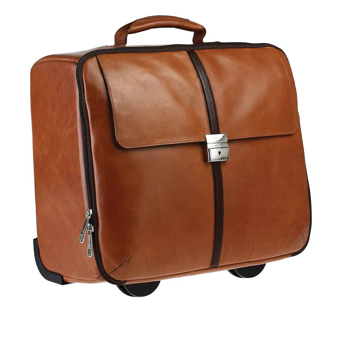 Kingsley 02 Tan Leather Trolley Bag - Image 2