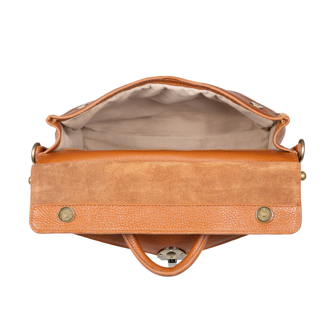 Kowloon 01 Orange Leather Saddle Bag - Image 10