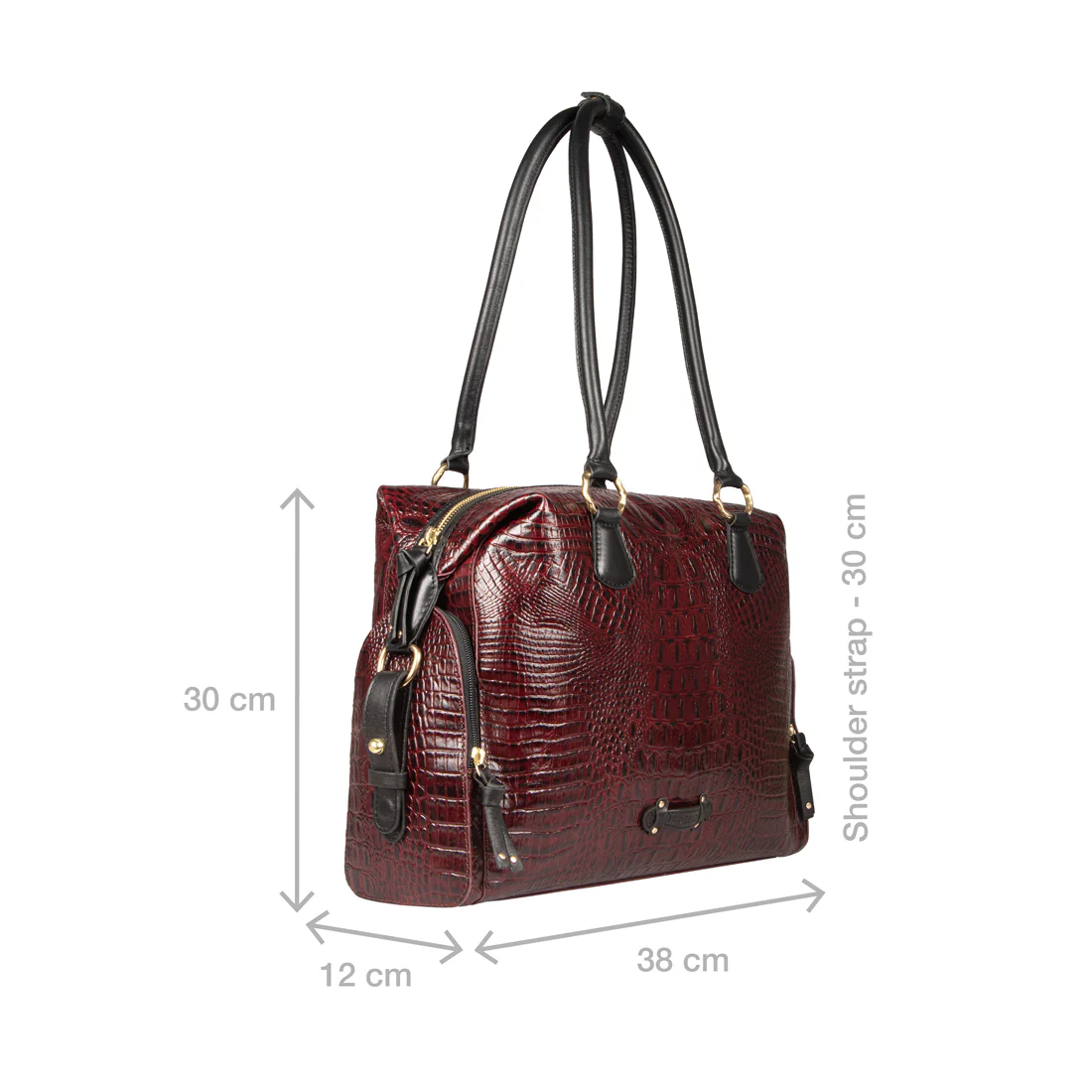 Kowloon 02 Red Leather Tote Bag - Image 4
