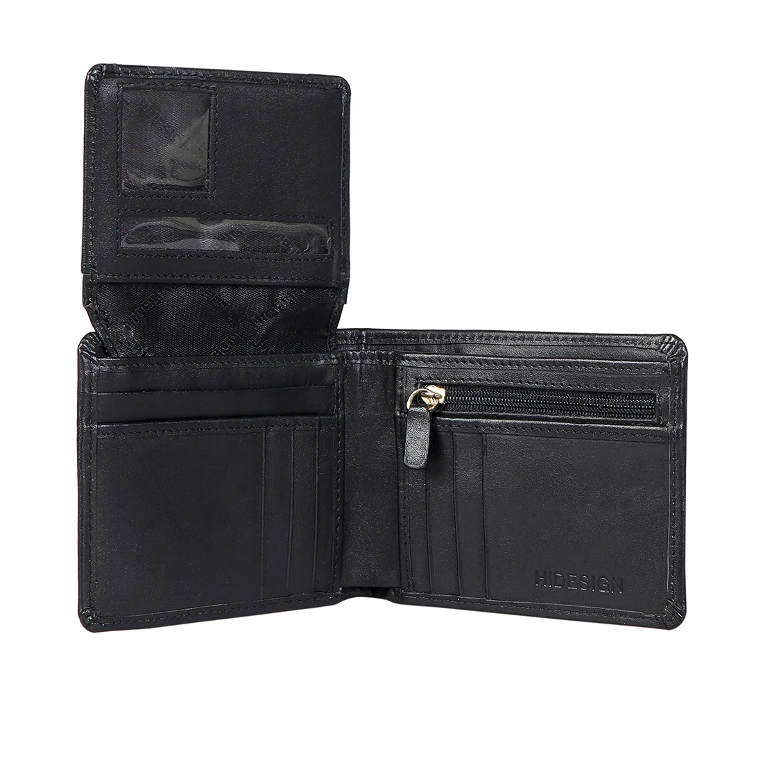 L107 N Black Leather Bi-Fold Wallet - Image 5