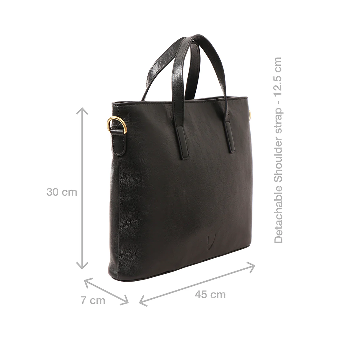 La Plata 02 Black Leather Laptop Bag - Image 3