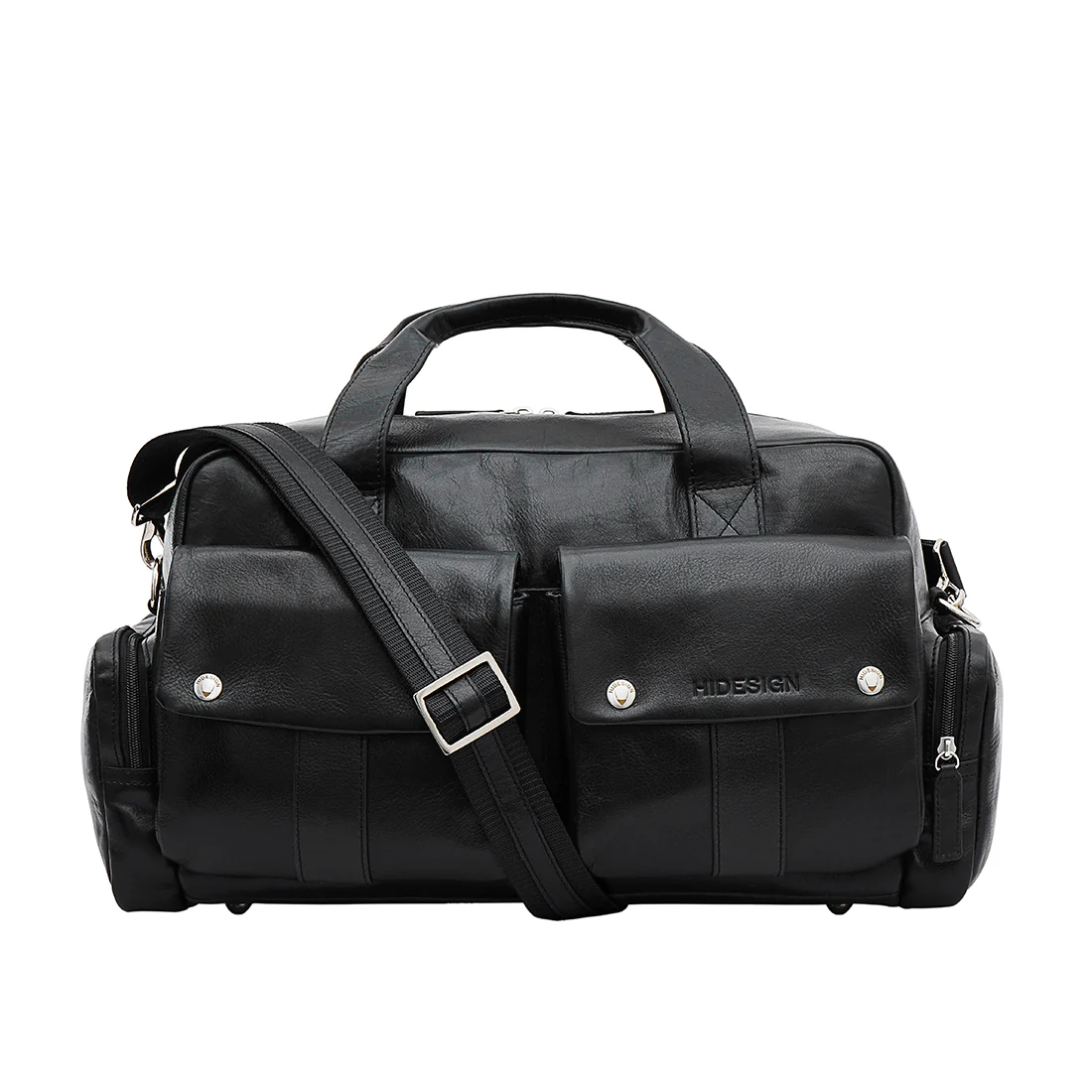 La Plata 04 Black Leather Duffle Bag - Image 2