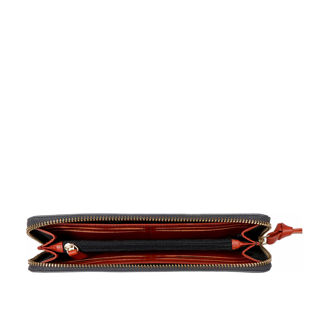La Porte W2 Grey Leather Zip Around Wallet - Image 3