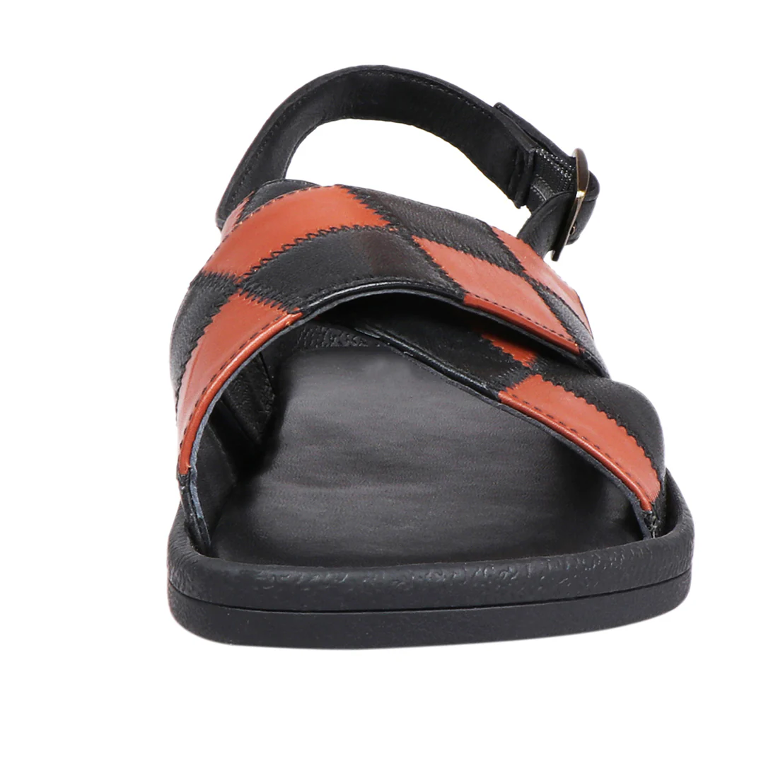 Laos Women's Black Leather Strap Sandals - Image 2