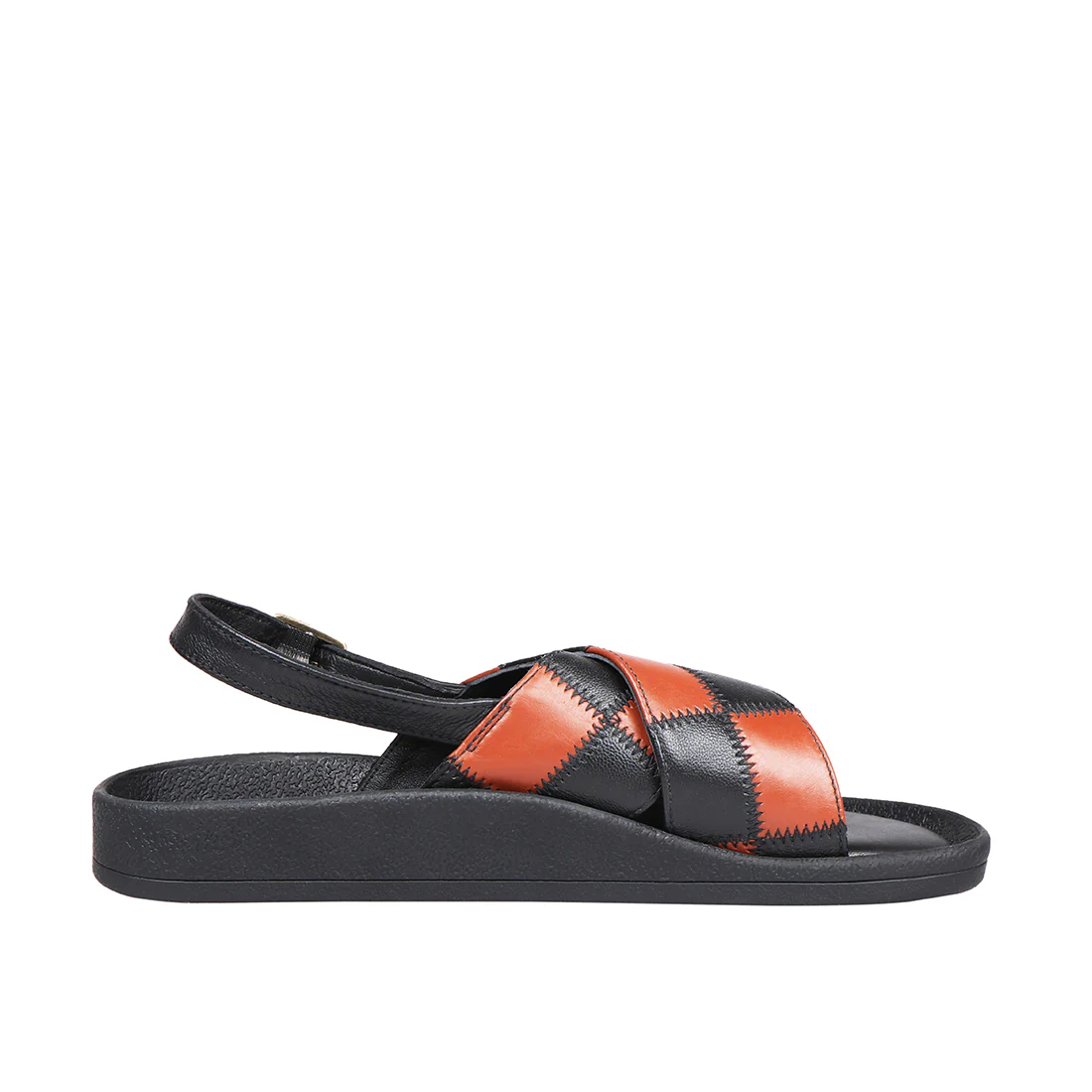 Laos Women's Black Leather Strap Sandals - Image 3