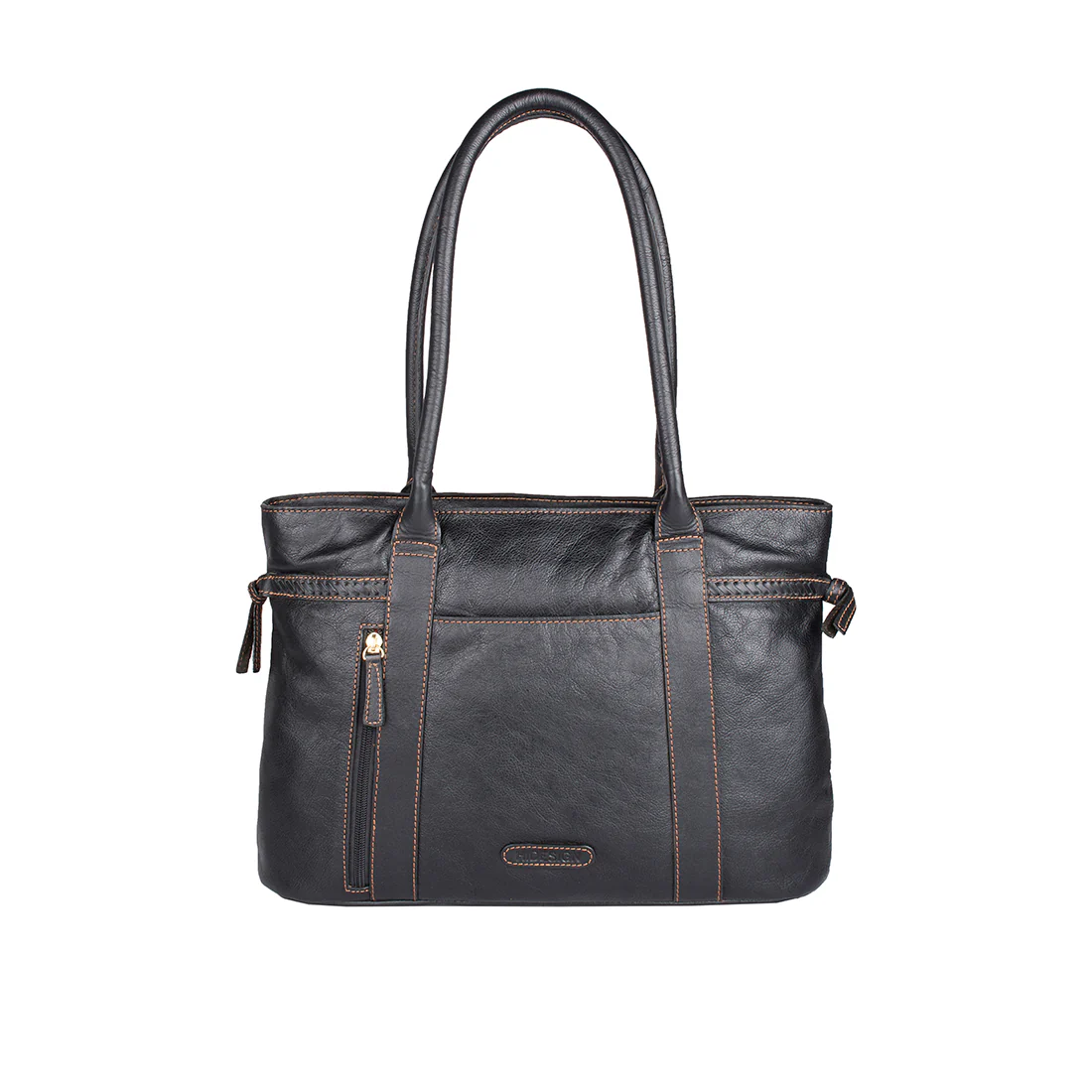 Laurette-03 Black Leather Tote Bag - Image 3