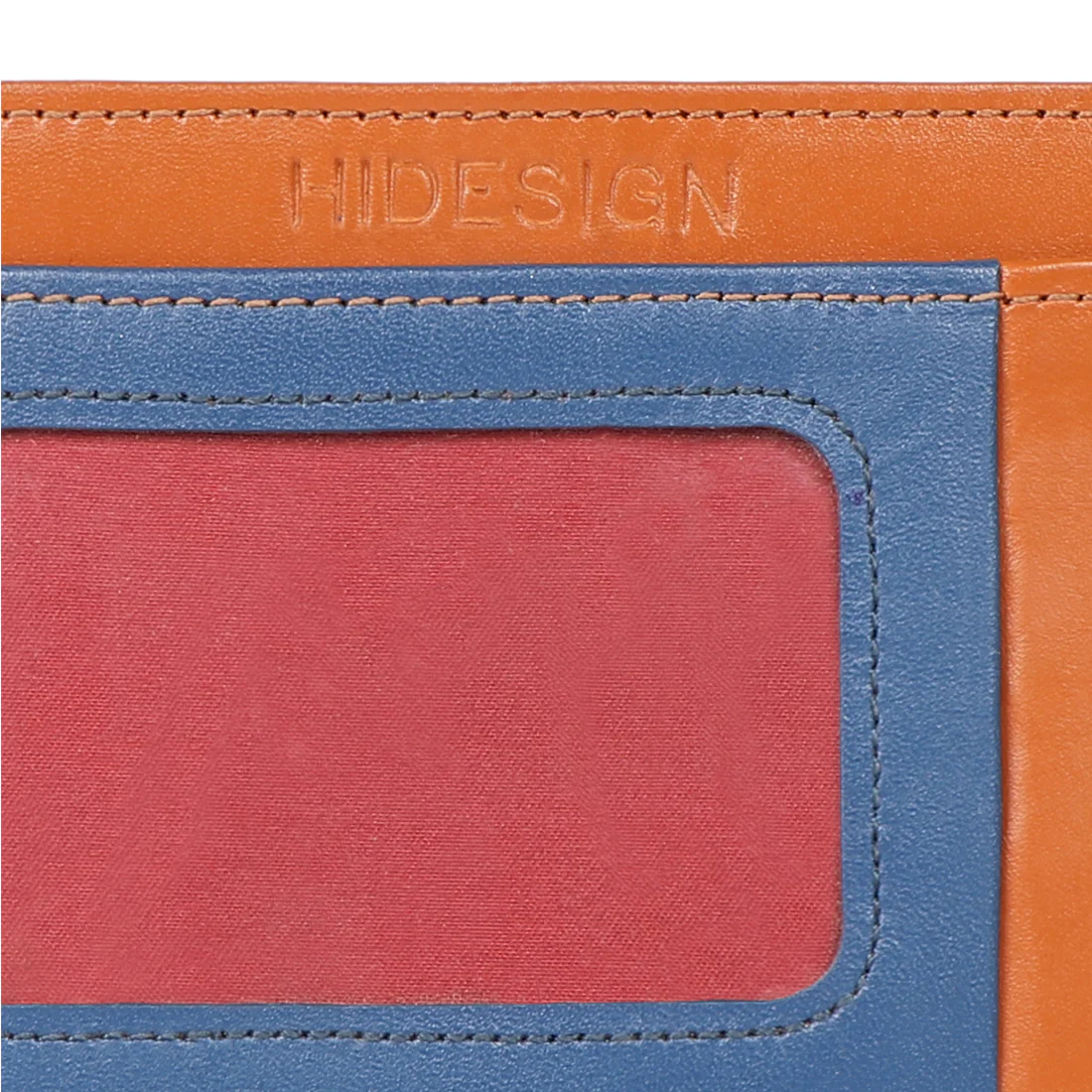 Le Mans W4 Orange Leather Card Holder - Image 6
