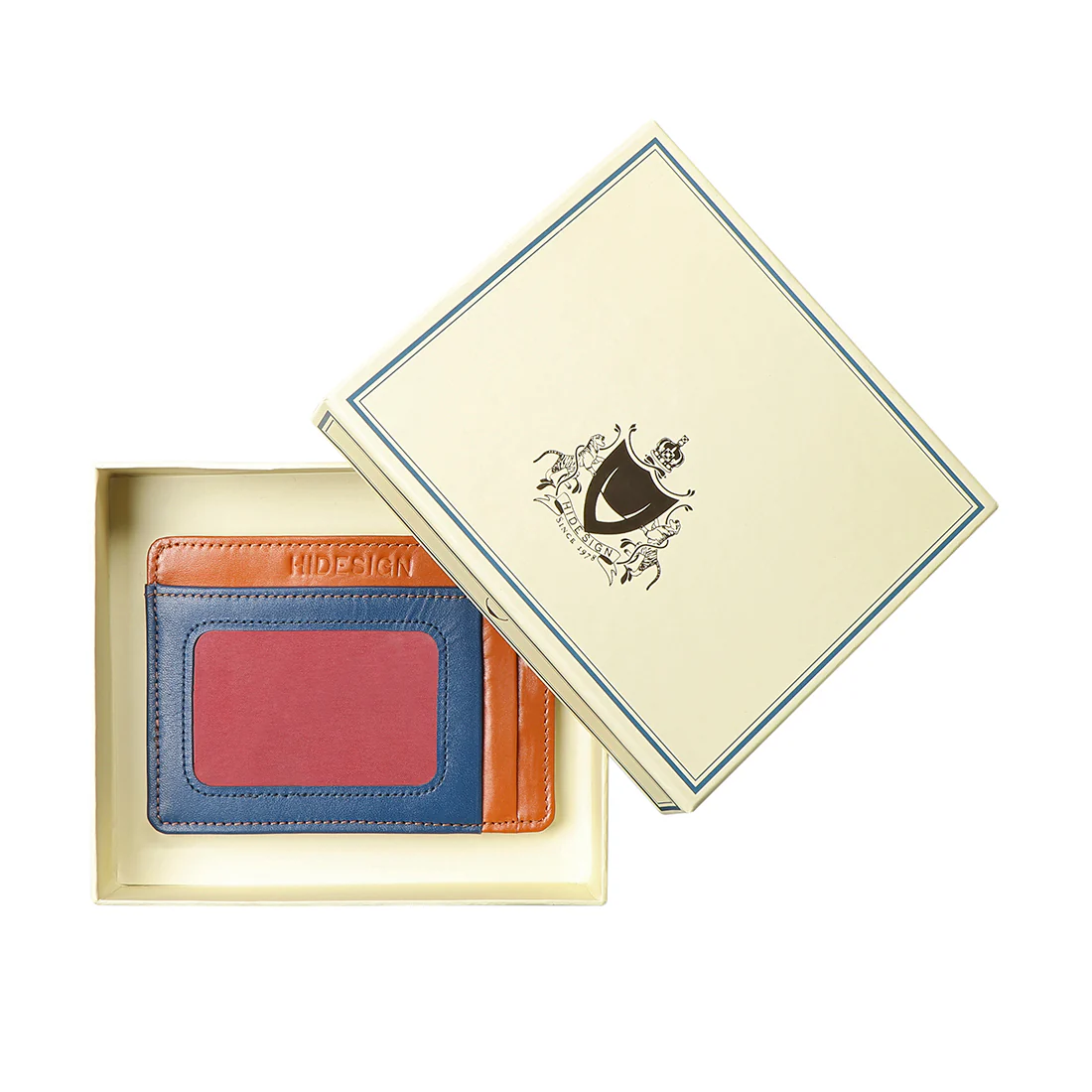 Le Mans W4 Orange Leather Card Holder - Image 7