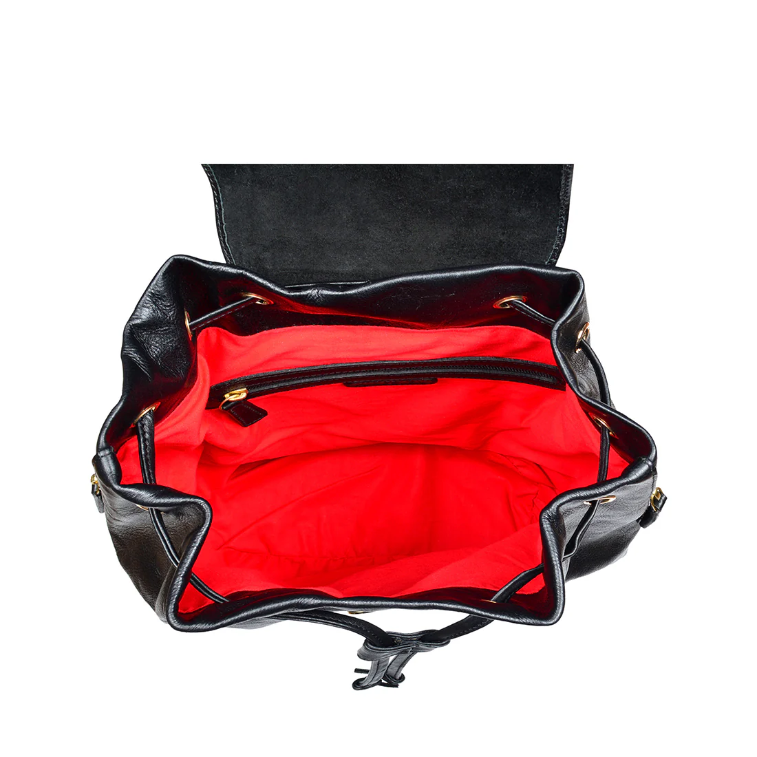 Leah 01 Black Leather  Backpack - Image 4