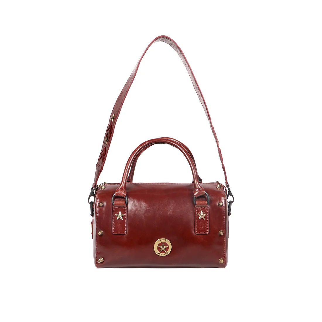 Lenin 02 Red Leather Duffle Bag - Image 2