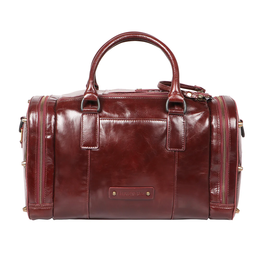 Lenin 03 Red Leather Duffle Bag - Image 4