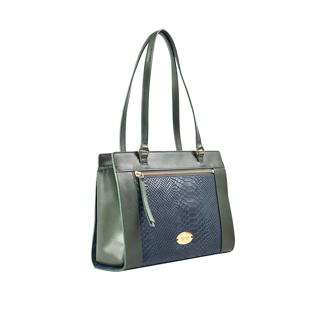 Libra 02 Sb Blue Leather Tote Bag - Image 2