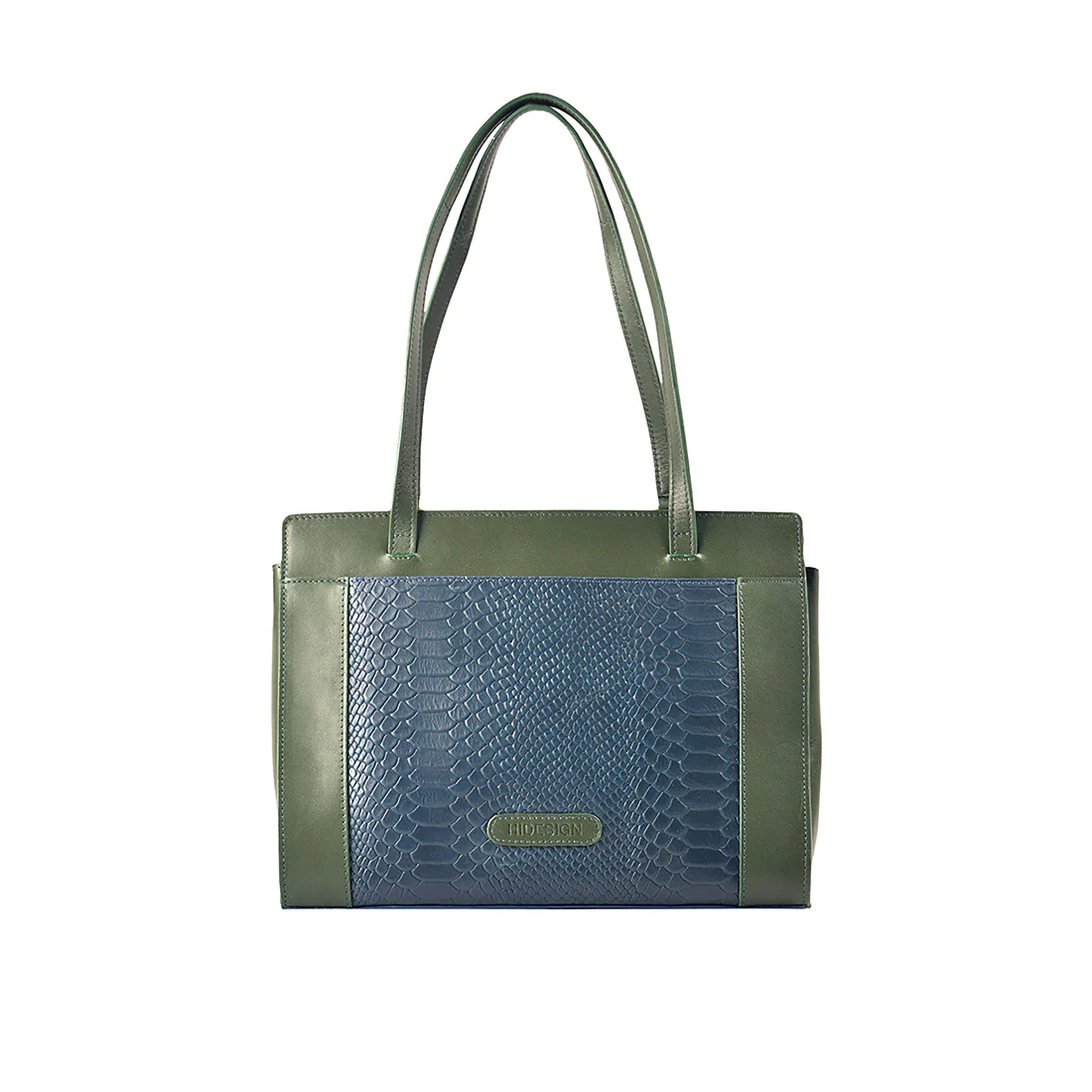 Libra 02 Sb Blue Leather Tote Bag - Image 3