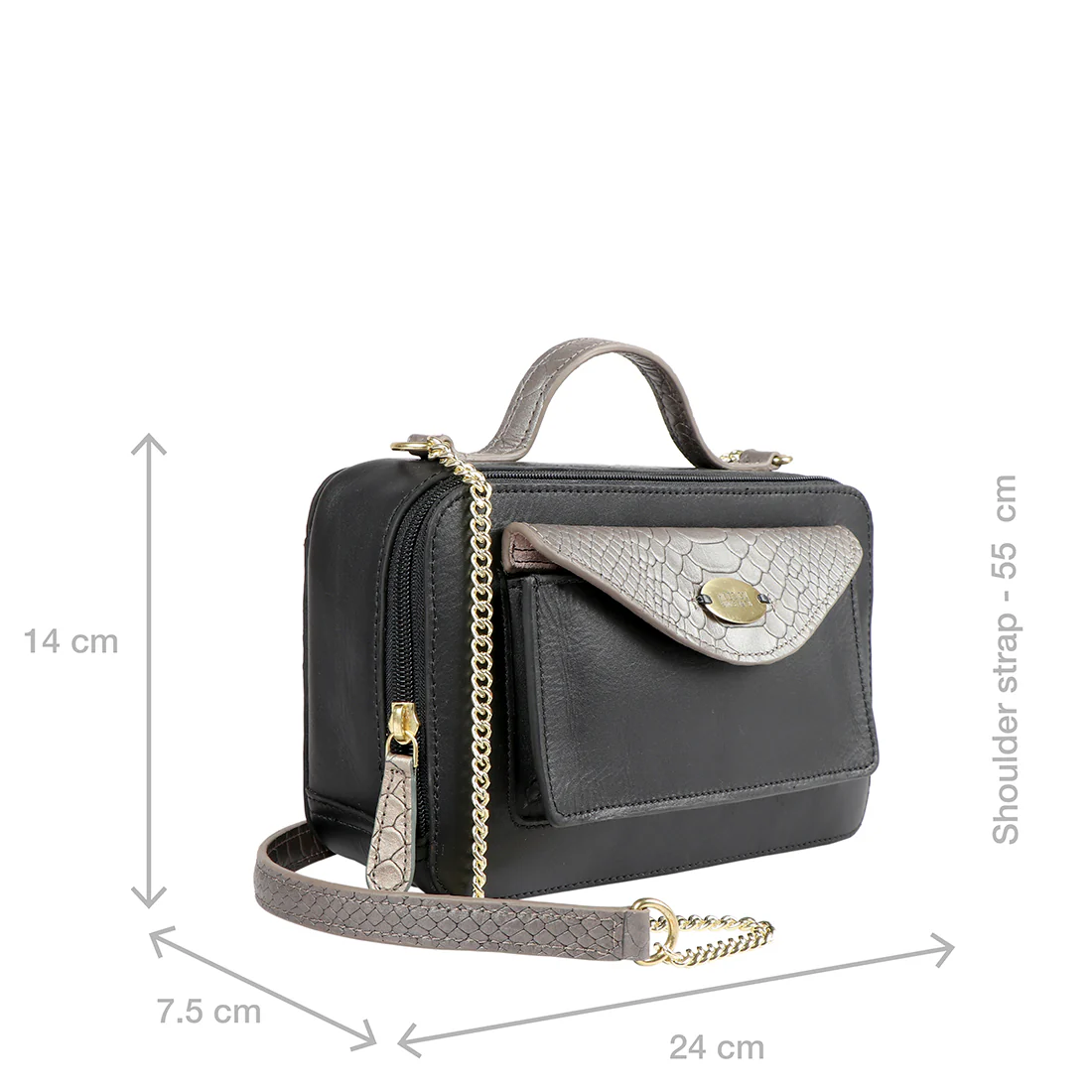 Lilac 02 Sb Black Leather Satchel - Image 2