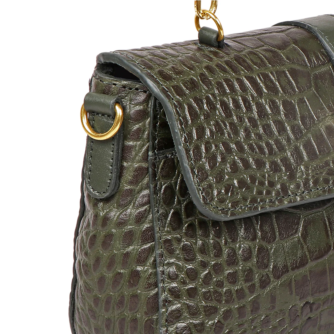 Lima 05 Green Leather Sling Bag - Image 4