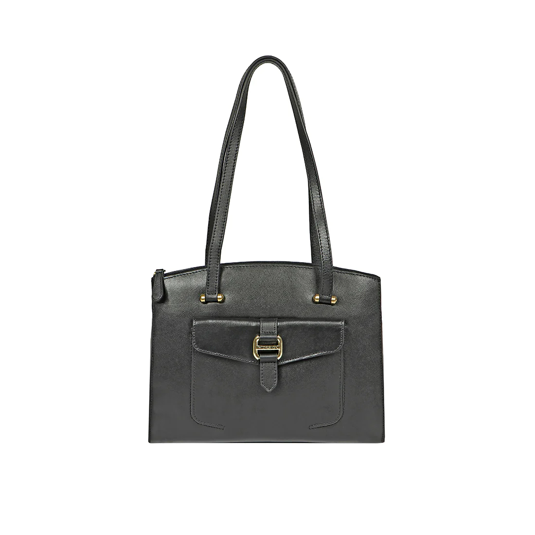 Lotus 02 Sb Black Leather Tote Bag - Image 2