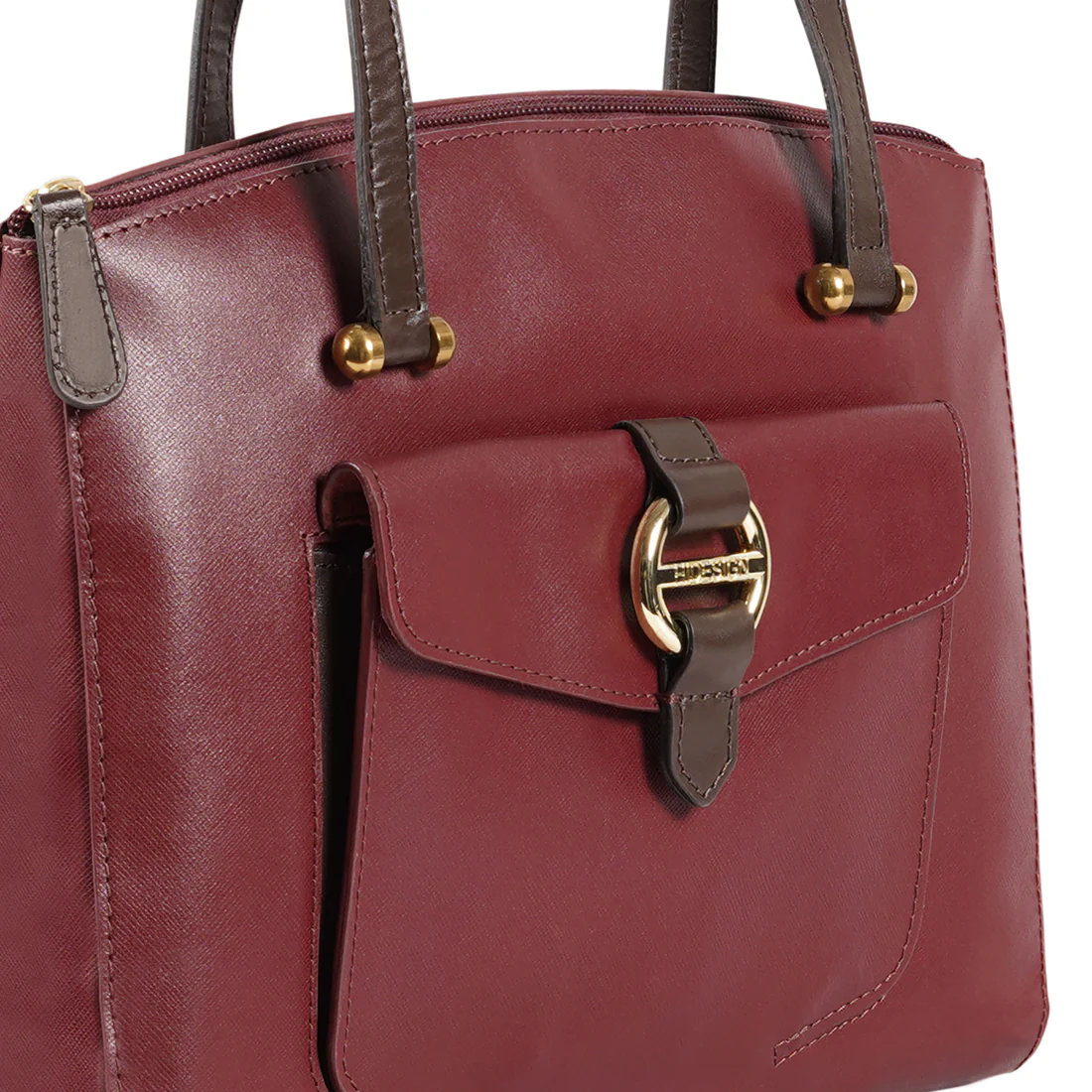 Lotus 02 Sb Red Leather Tote Bag - Image 4