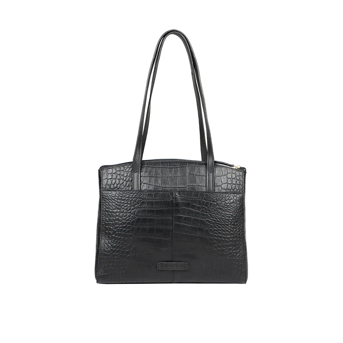 Lotus 02 Sb Black Leather Tote Bag - Image 3