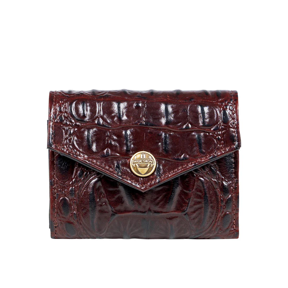 Louvre W1 Red Leather Trifold Wallet - Image 3