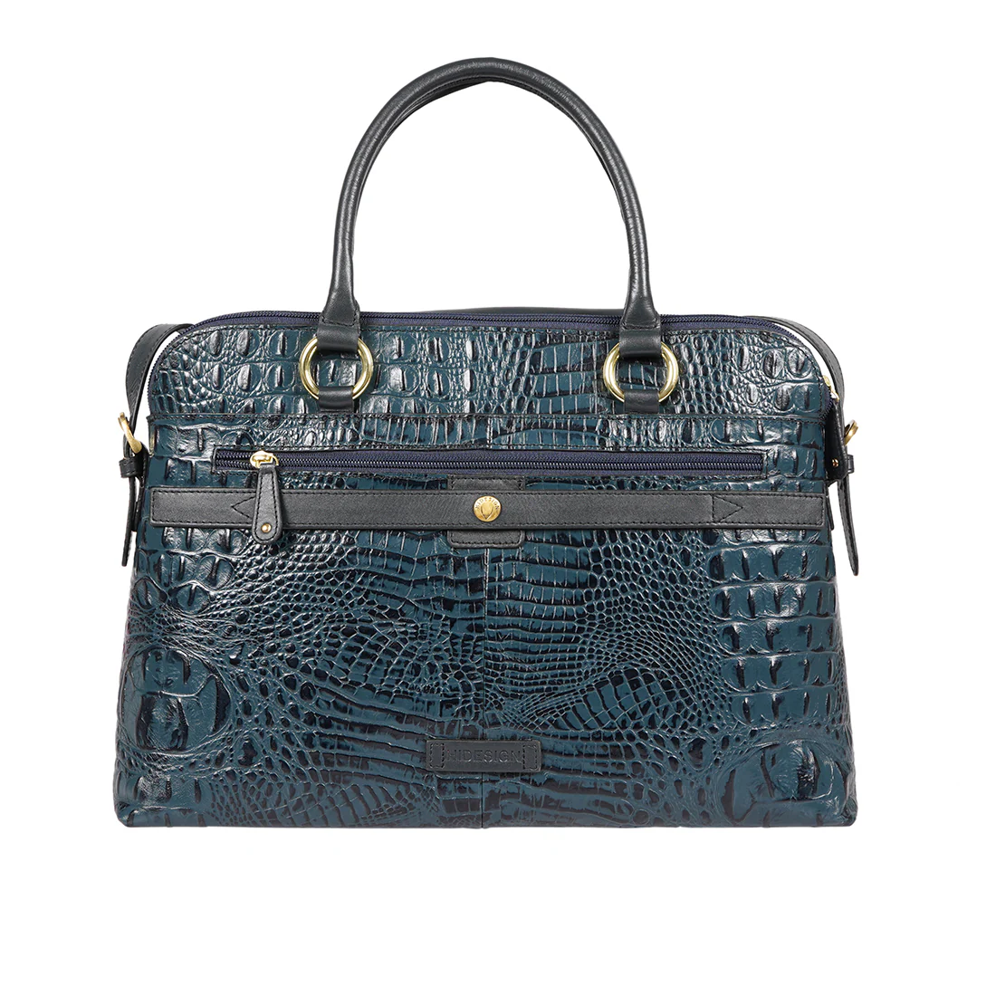 Lovato 01 Blue Leather Laptop Bag - Image 4