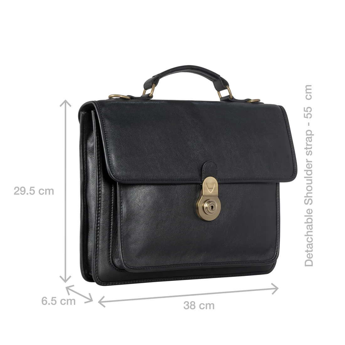 Lucca Black Leather Briefcase - Image 2