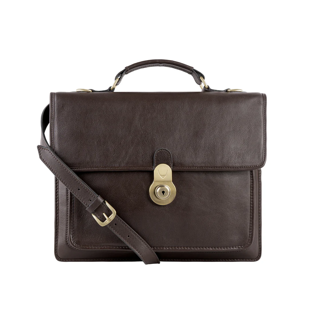 Lucca Brown Leather Briefcase - Image 3