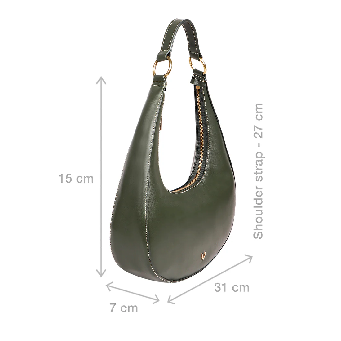 Malina 09 Green Leather Shoulder Bag - Image 2