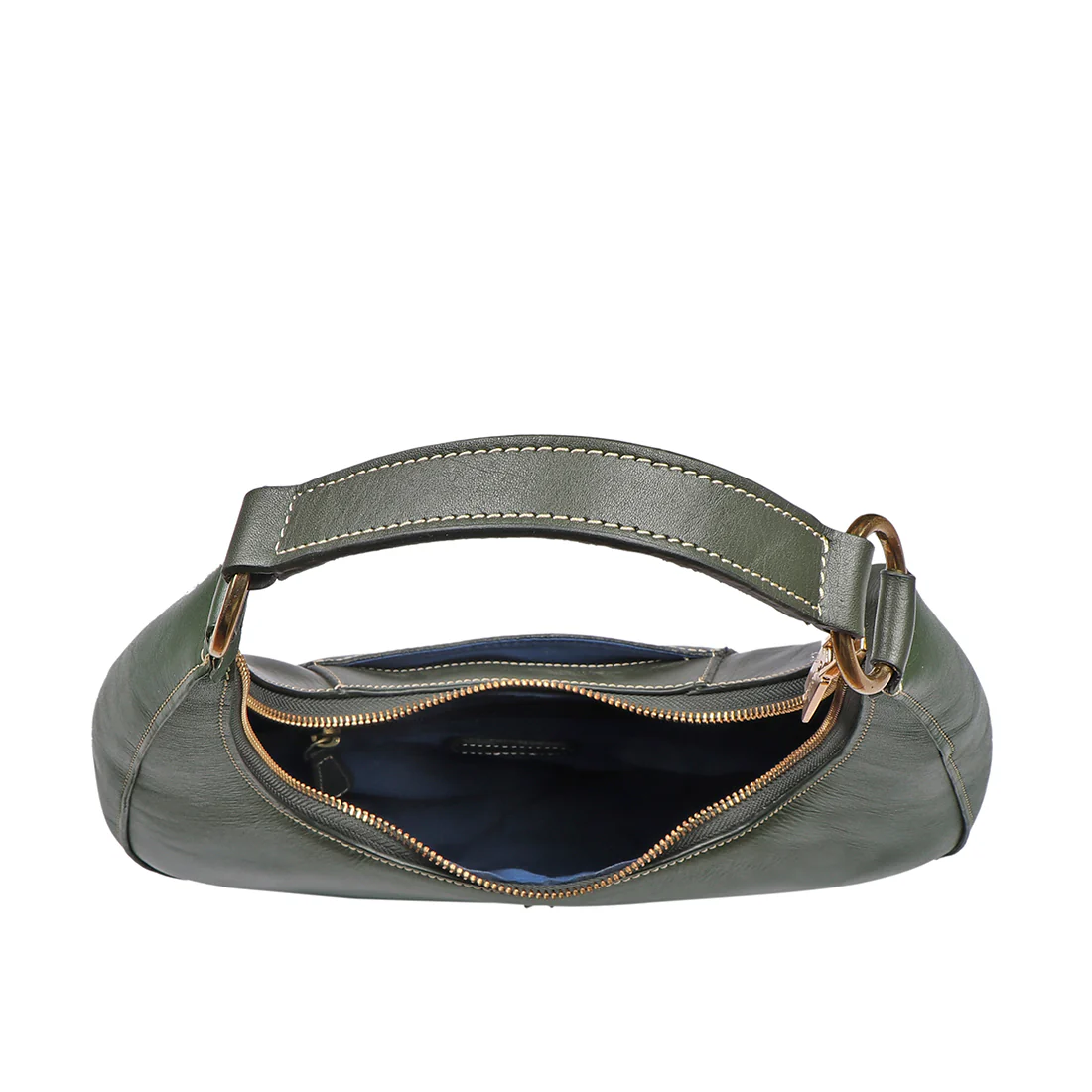 Malina 09 Green Leather Shoulder Bag - Image 4
