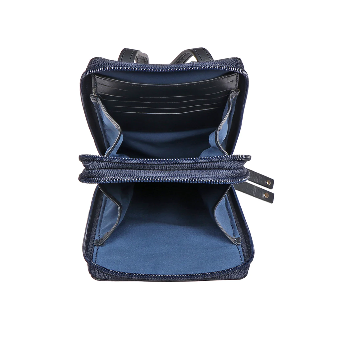 Mandy W3 Blue Leather Sling Wallet - Image 6