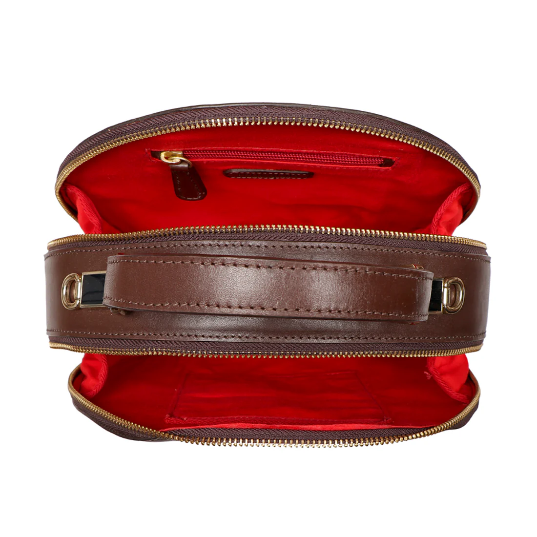 Mantra 01 Brown Leather Satchel - Image 5