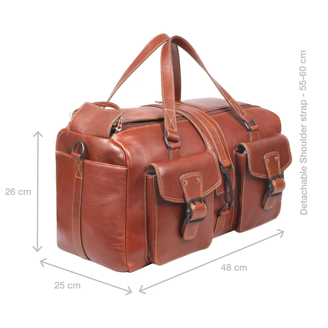 Mao 03 Tan Leather Duffle Bag - Image 3