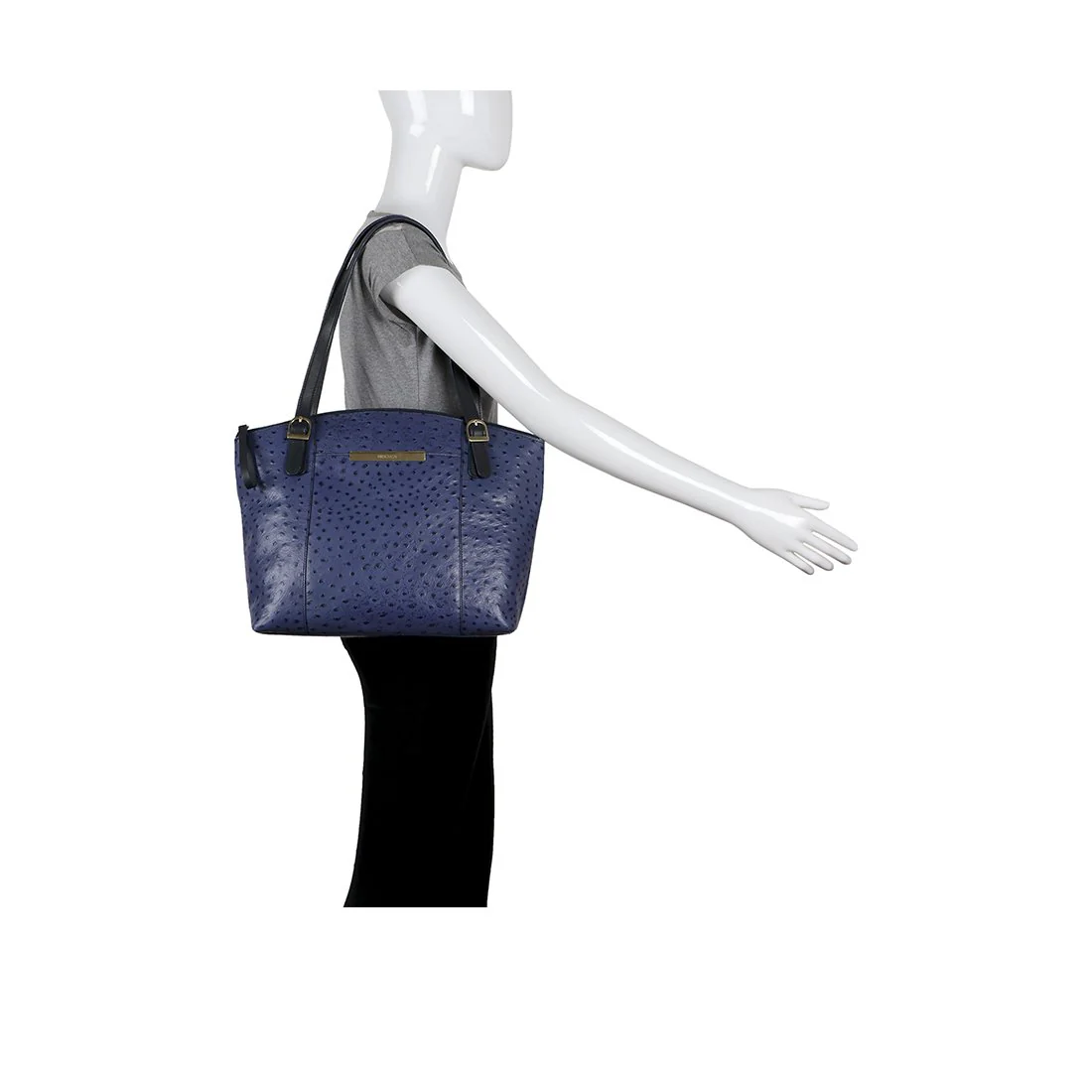 Maple 03 Sb Blue Leather Tote Bag - Image 6