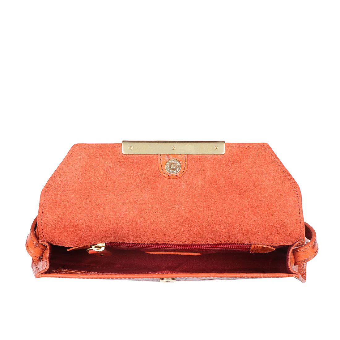 Mariah 04 Orange Leather Shoulder Bag - Image 5