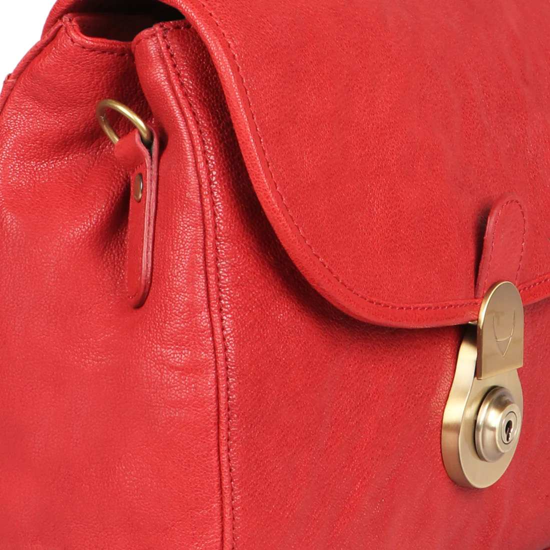Marina Red Leather Satchel - Image 5