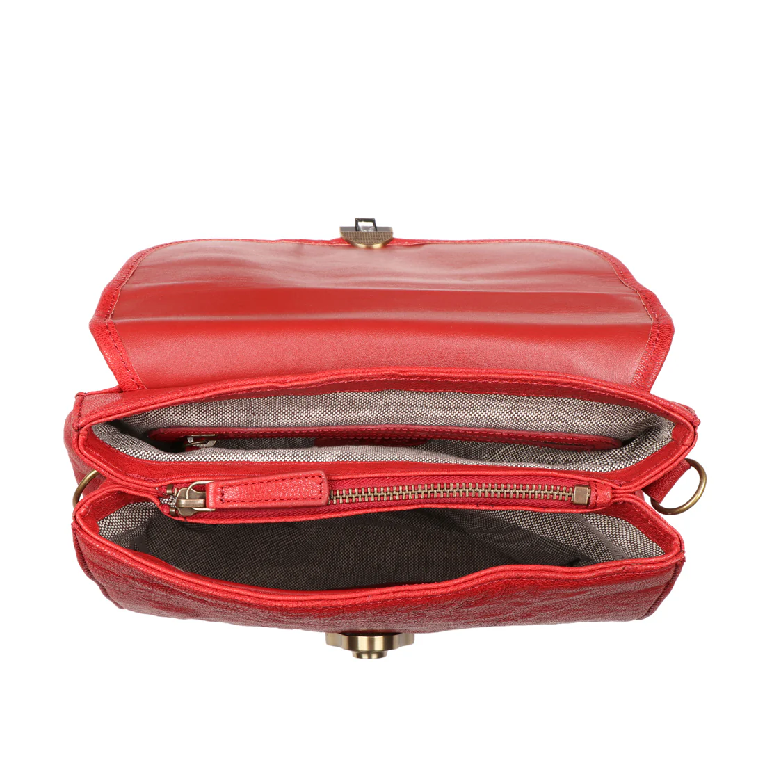 Marina Red Leather Satchel - Image 6