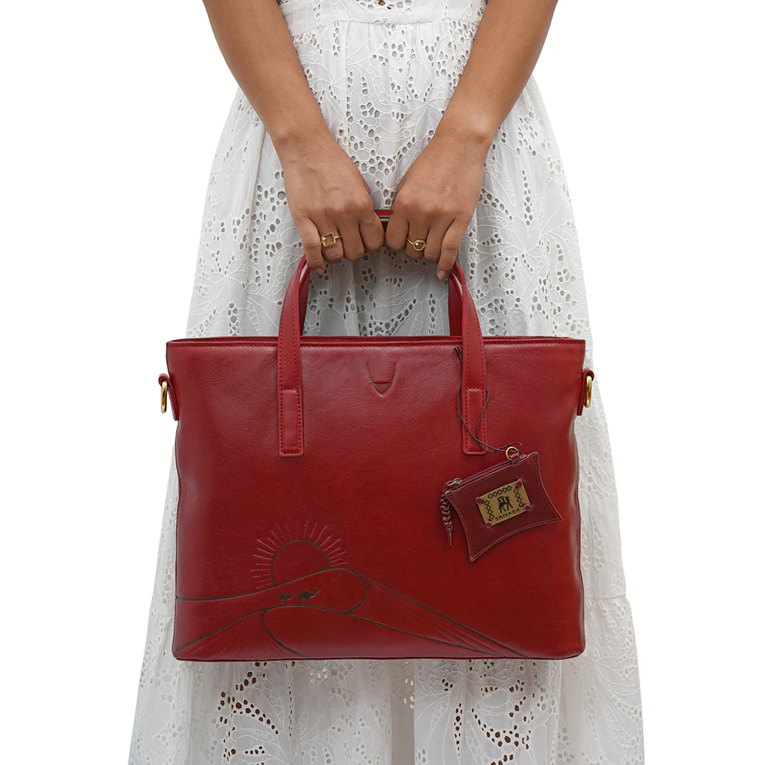 Marrakech - 03 Red Leather Laptop Bag - Image 6