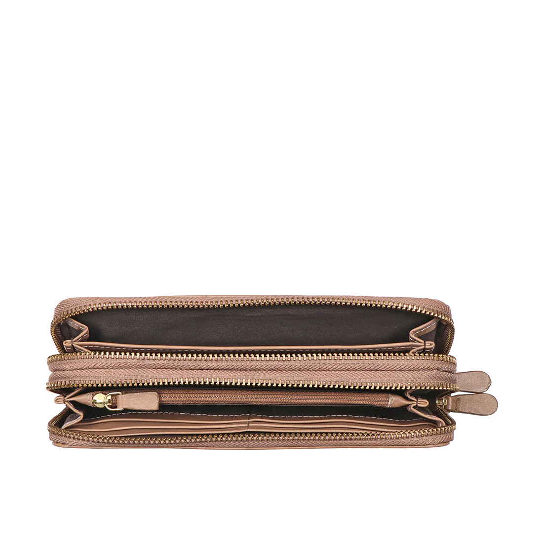 Martina Nude Leather Double Zip Around Wallet - Image 6