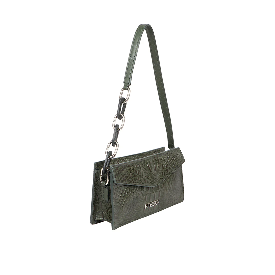 Martini 01 Green Leather Shoulder Bag - Image 3